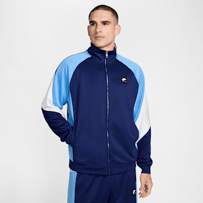 Chamarra de tejido Knit de poliéster de cierre completo para hombre Nike Air