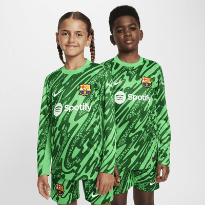 Jersey de fútbol Nike Dri-FIT Replica del FC Barcelona portero 2024 Stadium para niños talla grande