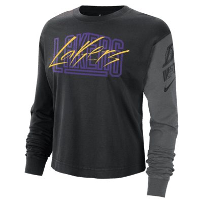 Nike Los Angeles Lakers Youth Purple Essential Practice Performance Long Sleeve T-Shirt Size: Small