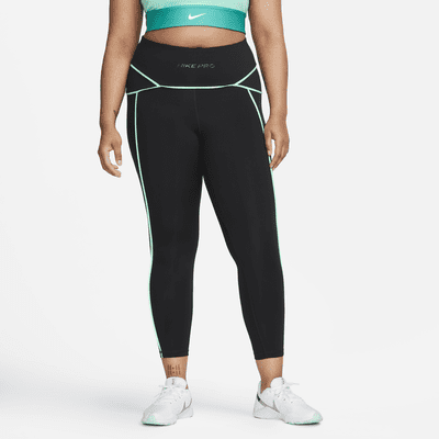 Nike One Luxe Mid-Rise Ribbed Leggings DH3178-010 (PLUS Size 2X