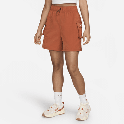 Nike Sportswear Essential Web-Shorts mit hohem Bund für Damen