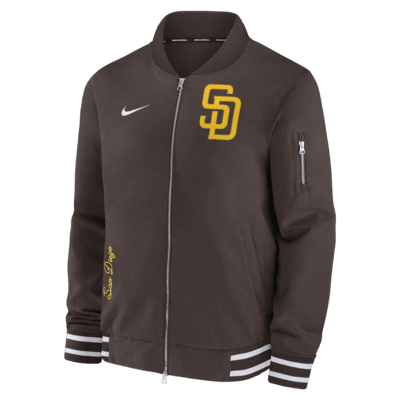 San Diego Padres Authentic Collection Men's Nike MLB Full-Zip Bomber Jacket