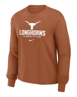 Женская футболка Texas Longhorns Primetime University Boxy Nike College Long-Sleeve