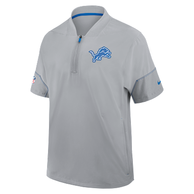 Detroit Lions Sideline Coach Men's Nike NFL 1/2-Zip Short-Sleeve Hooded Jacket from Nike - $105