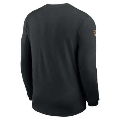 Playera de manga larga Nike Dri-FIT de la NFL para hombre New Orleans Saints Sideline Coach