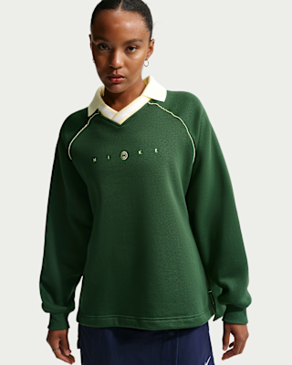 Женские  Nike Sportswear Phoenix Fleece Oversized Graphic Polo Top