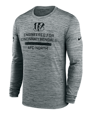 Мужская футболка Cincinnati Bengals Sideline Team Issue Velocity Nike Dri-FIT NFL Long-Sleeve