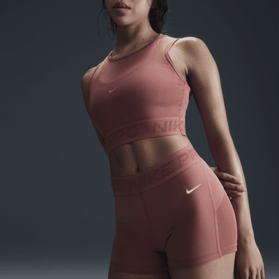 Shorts con paneles de malla de tiro medio de 8 cm para mujer Nike Pro