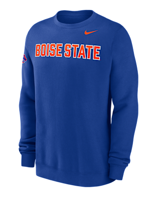 Мужской свитшот Boise State Club Fleece Nike College Crew-Neck