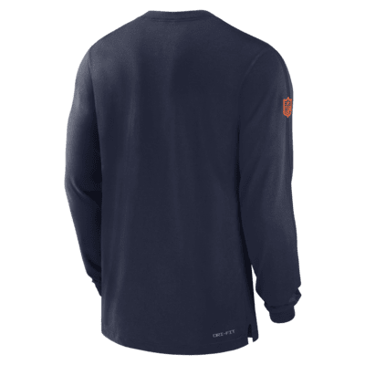 Playera de manga larga Nike Dri-FIT para hombre Denver Broncos Sideline Player Team Issue