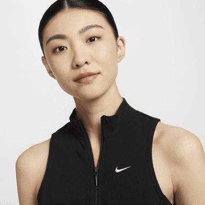 Nike Sportswear Chill Terry 女款合身短版半開襟拉鍊毛圈布背心