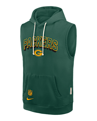 Мужское худи Green Bay Packers Sideline Nike Dri-FIT NFL Sleeveless Pullover Hoodie