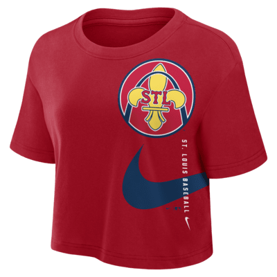 Playera Nike Dri-FIT cropped de la MLB para mujer St. Louis Cardinals City Connect