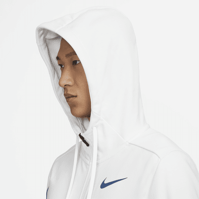 เสื้อมีฮู้ดฟิตเนสผ้าฟลีซซิปยาวผู้ชาย Nike Dri-FIT