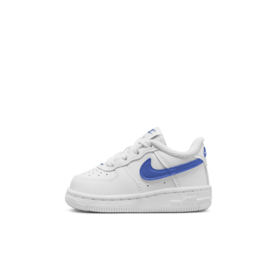 Nike Boys Air Force 1 LV8 WCRD - Basketball Shoes White/Orange/Blue Size 12.0