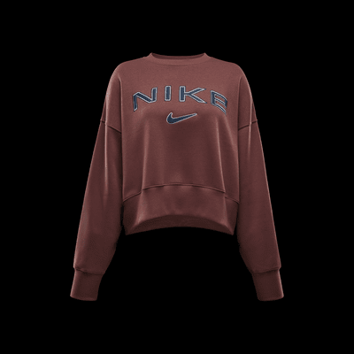 Damska bluza dresowa o dodatkowo powiększonym kroju z półokrągłym dekoltem i logo Nike Sportswear Phoenix Fleece