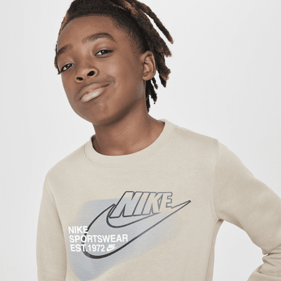 Sweatshirt de gola redonda Nike Sportswear Standard Issue Júnior (Rapaz)