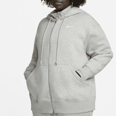 Nike Sportswear Phoenix Fleece Bol Kesimli Tam Boy Fermuarlı Kadın Kapüşonlu Üstü (Büyük Beden)