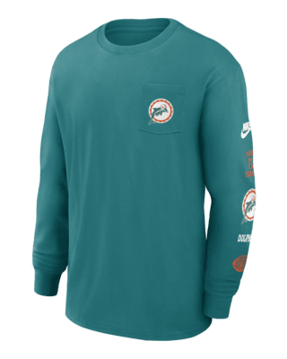 Мужская футболка Miami Dolphins Rewind Max90 Pocket Nike NFL Long-Sleeve