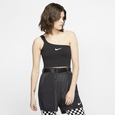 nike black cropped tank top