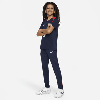 Pants de fútbol de la selección nacional masculina de Estados Unidos Strike de tejido Knit Nike Dri-FIT para niños talla grande