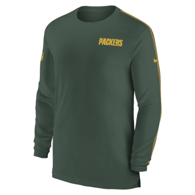 Playera de manga larga Nike Dri-FIT de la NFL para hombre Green Bay Packers Sideline Coach