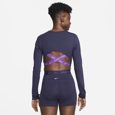 Nike Pro 365 Women's Dri-FIT Cropped Long-Sleeve Top. Nike ID
