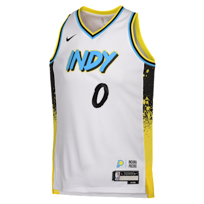 Jersey Nike Dri-FIT Swingman de la NBA para niños talla grande Tyrese Haliburton Indiana Pacers 2024/25 City Edition