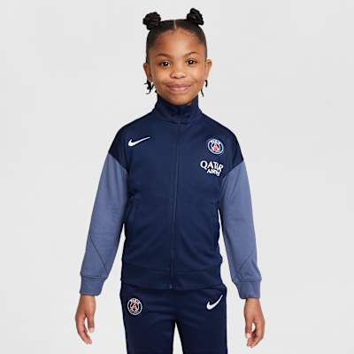 Pleteninová fotbalová sportovní souprava Nike Dri-FIT Paris Saint-Germain Strike pro malé děti