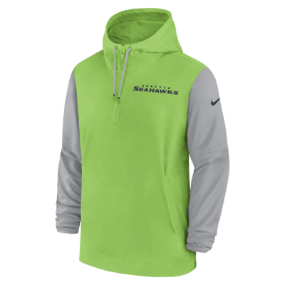 Seattle Seahawks Sideline Pre-Game Player Men's Nike NFL 1/2-Zip Hooded Jacket