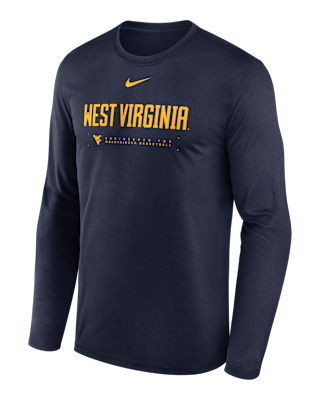 Мужская футболка West Virginia Courtside Basketball Shootaround Legend Nike Dri-FIT College Long-Sleeve для баскетбола