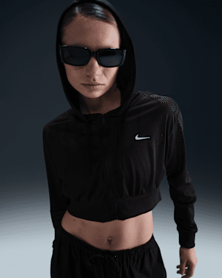 Nike Women's Sportswear Shine Metallic Graphic Half Zip Top Green Size X-Small