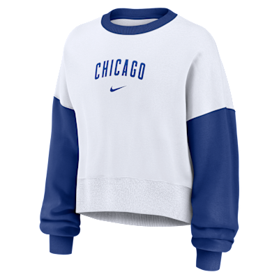 Chicago Cubs Primary Women's Nike MLB Pullover Crew