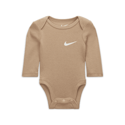 Nike Essentials Baby (0-9M) 3-Pack Long Sleeve Bodysuits