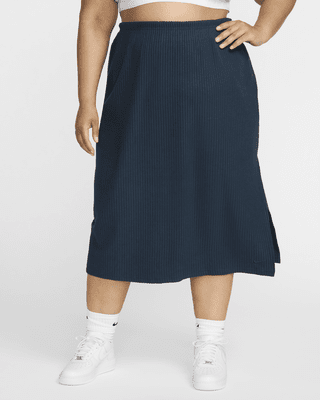 Женская юбка Nike Sportswear Chill Rib Slim Midi Skirt (Plus Size)