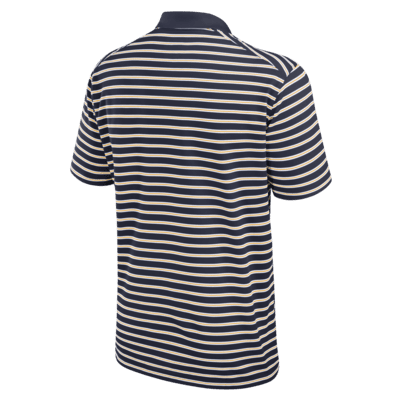 Polo universitario Nike Dri-FIT para hombre West Virginia Mountaineers Primetime Victory Striped