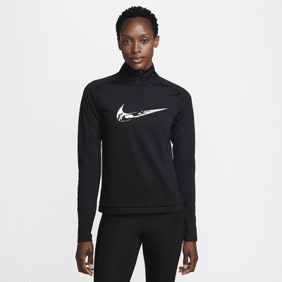 Vêtement deuxième couche de running Dri-FIT à 1/4 de zip Nike Swoosh pour femme