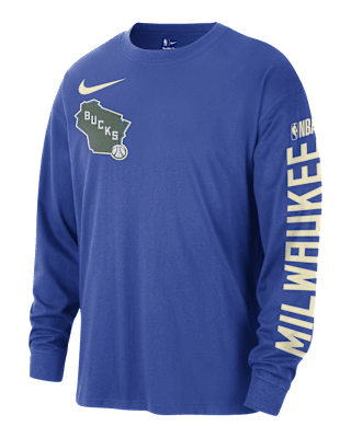 Мужская футболка Milwaukee Bucks Courtside City Edition Nike NBA Max90 Long-Sleeve