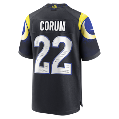 Jersey Nike de la NFL Game para hombre Blake Corum Los Angeles Rams Rivalries Collection