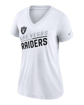 Nike Lockup Split (NFL Las Vegas Raiders) Women's Mid V-Neck T-Shirt.