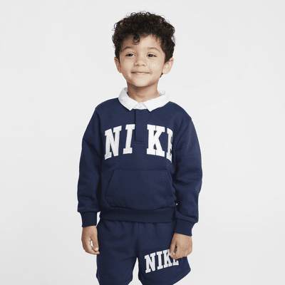 Polo de manga larga de French Terry infantil Nike Sportswear Club