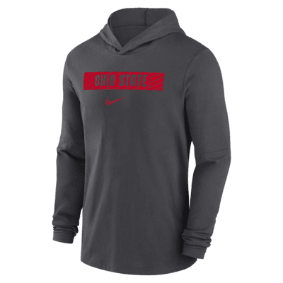 Ohio State Buckeyes Sideline Men's Nike Dri-FIT College Long-Sleeve Hooded Top