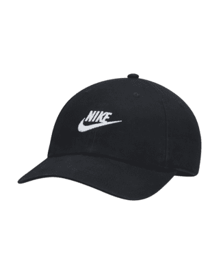 Nike Dri-Fit Heritage 86 Baseball Cap Strapback Hat Black White Swoosh Men  OSFA