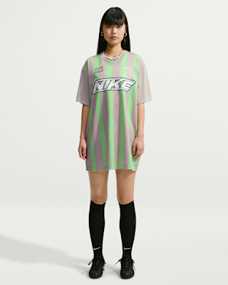 green nike dress Nike Women's NSW Chill Knit Tight Ribbed Tank Dress in Green | size XL