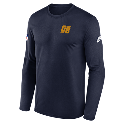 Playera de manga larga Nike Dri-FIT de la NFL para hombre Green Bay Packers Alt Legend Small Logo