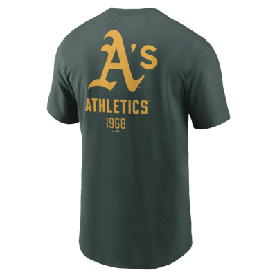 Oakland Athletics Large Logo Back Stack Men's Nike MLB T-Shirt. Nike.com