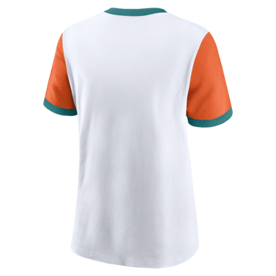 Miami Dolphins Rewind Women's Nike NFL Ringer T-Shirt