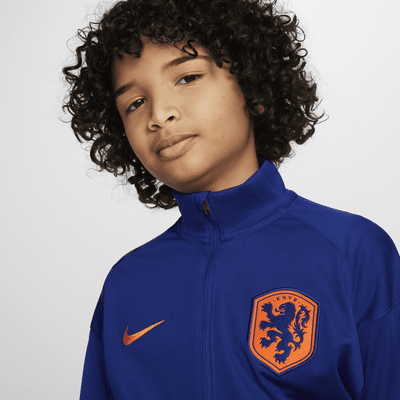 Stickad fotbollstracksuit Nederländerna Strike Nike Dri-FIT för ungdom