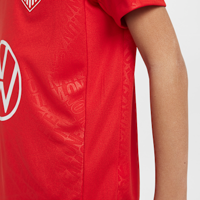 Playera de fútbol de manga corta Nike Dri-FIT para antes del partido para niños talla grande USMNT Academy Pro