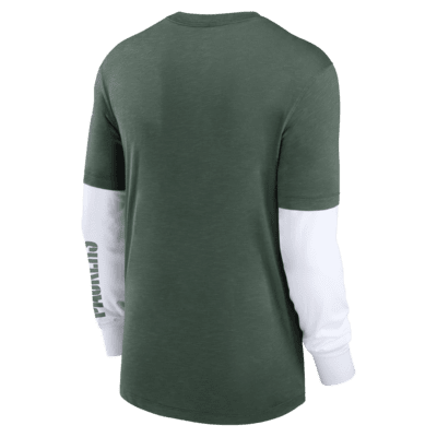 Green Bay Packers Nike Dri-Fit Cotton Long Sleeve Raglan T-Shirt